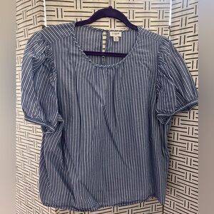 J Crew blue and white striped blouse